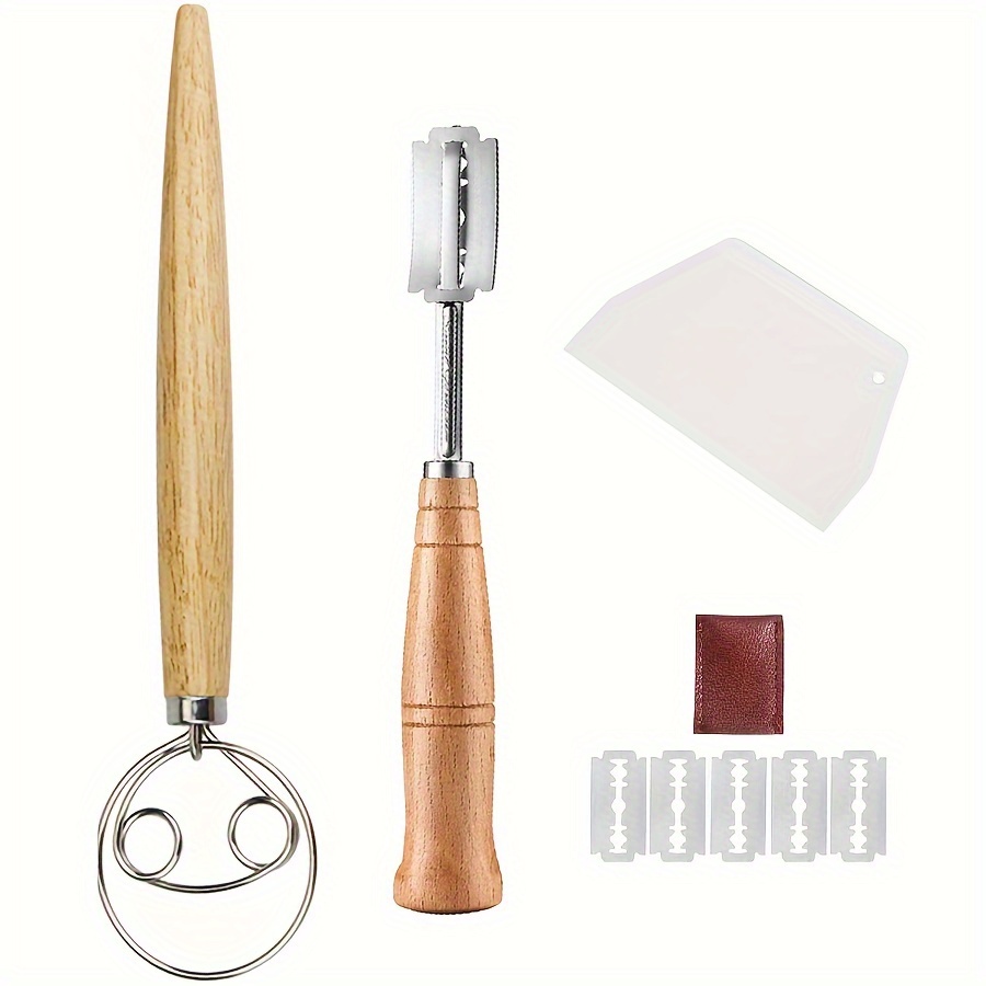 Danish Pancake Pan - Brot Lame Dänischer Teig, Schneebesen-Set, Teigschaber,