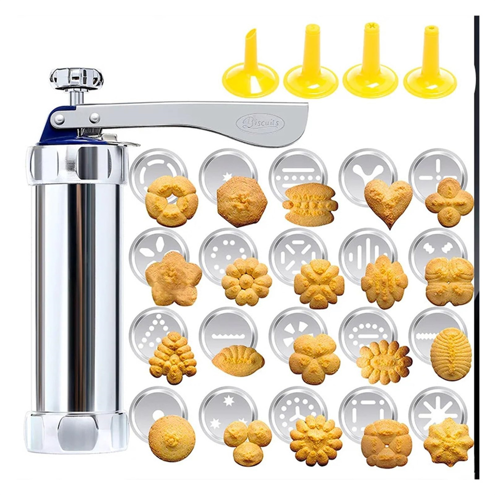Churros Maker Gun - Kekspresse-Set aus Aluminium, Churros-Maker, Weihnachts-Spritzgebäck-Presse mit