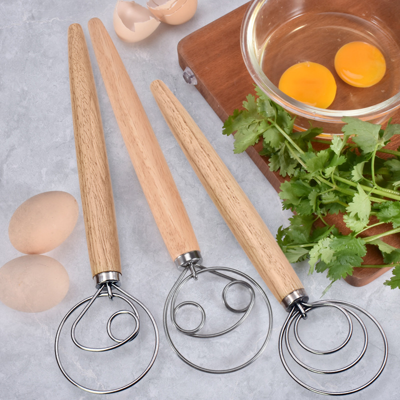 Danish Pancake Pan - 13-Zoll-Teigknetmaschine mit Eichenholzgriff, dänisches Modell, Backwerkzeug,